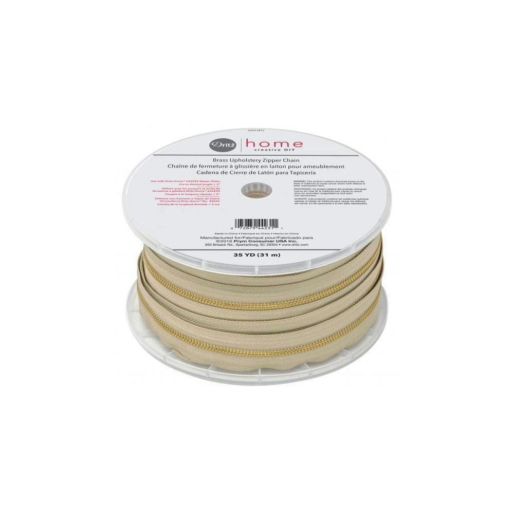 Dritz 35-Yard Brass Upholstery Zipper Chain: $114.99 Dritz 35-Yard Brass Upholstery Zipper Chain: $114.99