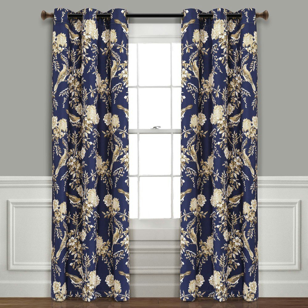 Lush Décor Farmhouse Bird and Flower 95"x38" Blackout Window Curtain Panels 2-Pack: $59.99