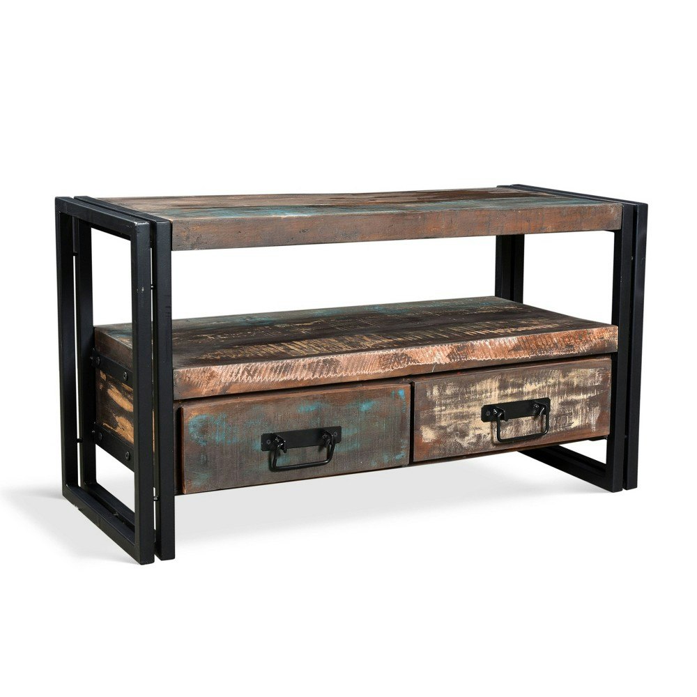 Timbergirl Reclaimed Wood Double Drawer TV Stand for 55-Inch TVs: $406.99