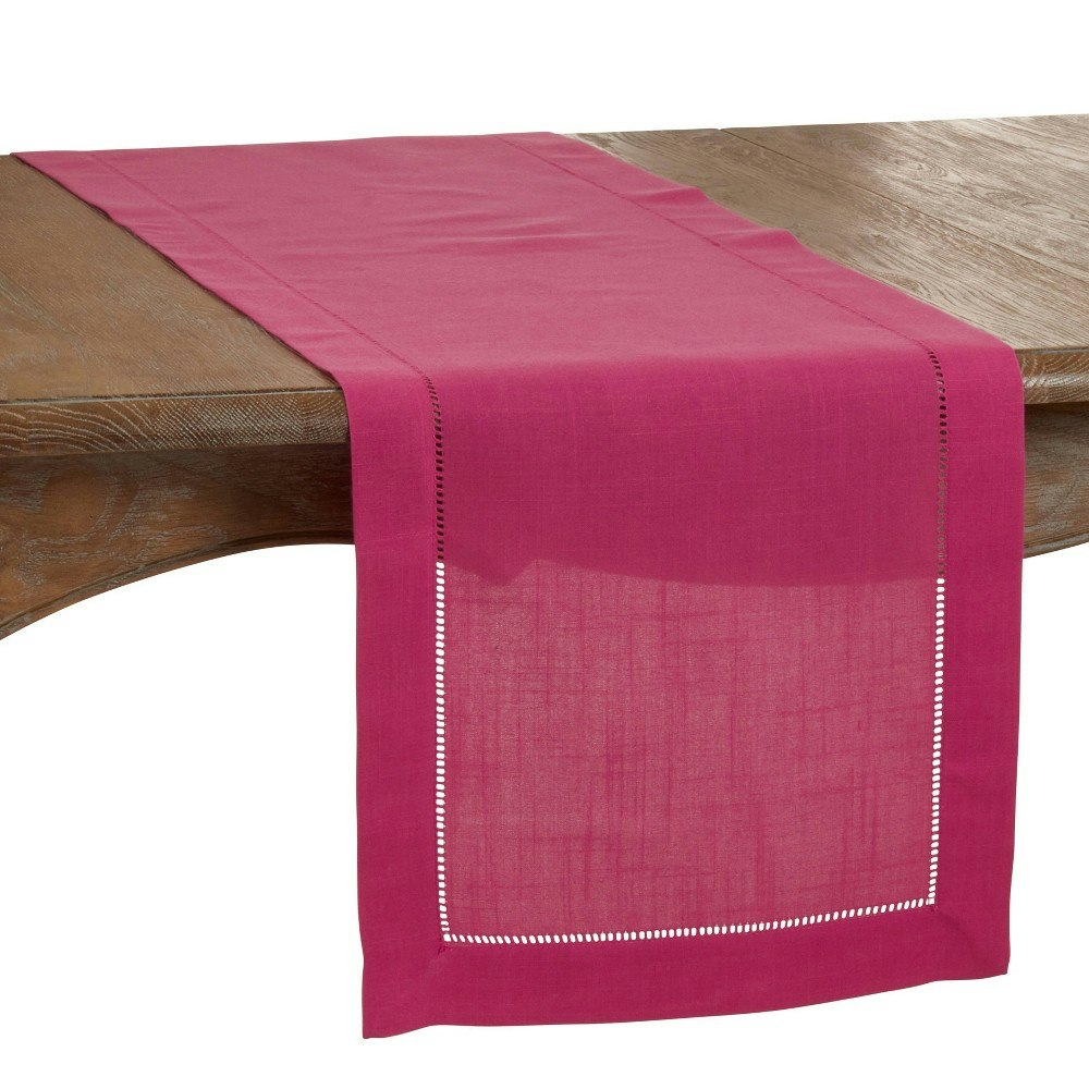 Saro Lifestyle 120" x 16" Hemstitched Polyester Table Runner: $47.99