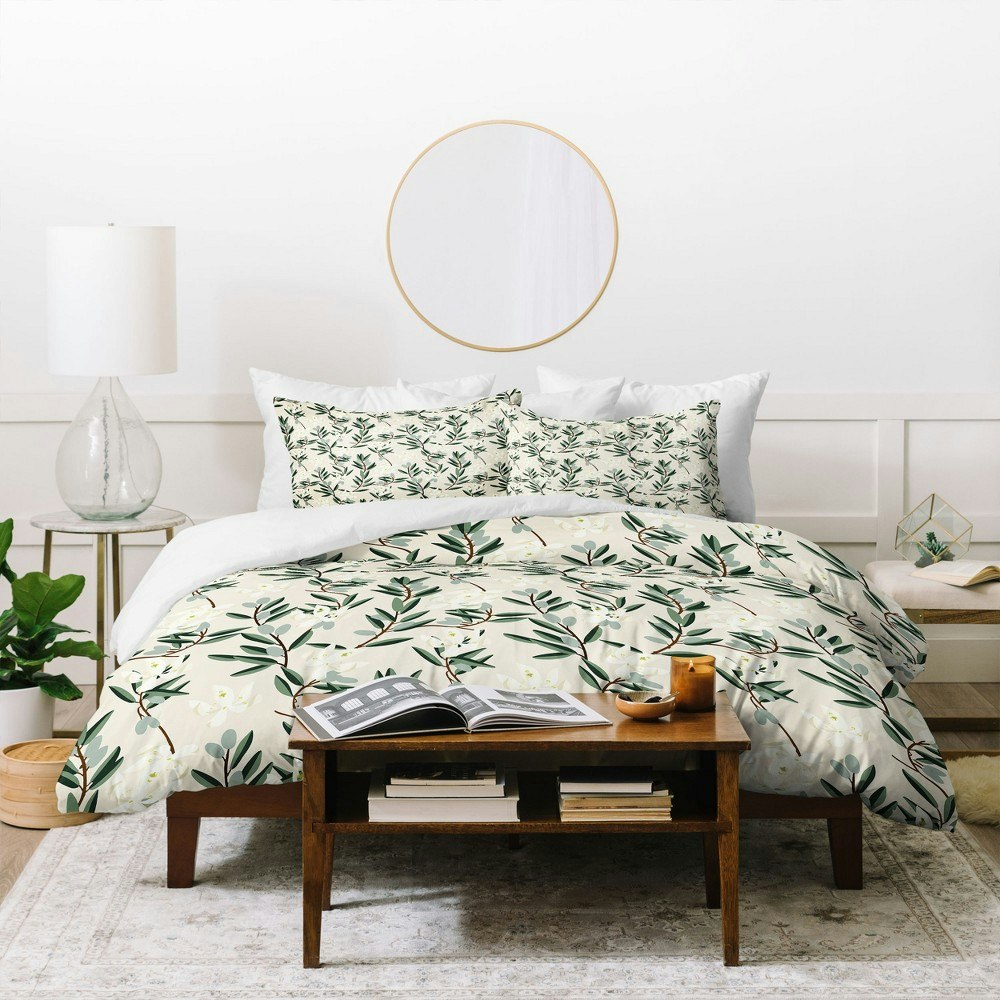 Deny Designs Holli Zollinger Olive Bloom King Duvet Cover Set: $249 Deny Designs Holli Zollinger Olive Bloom King Duvet Cover Set: $249