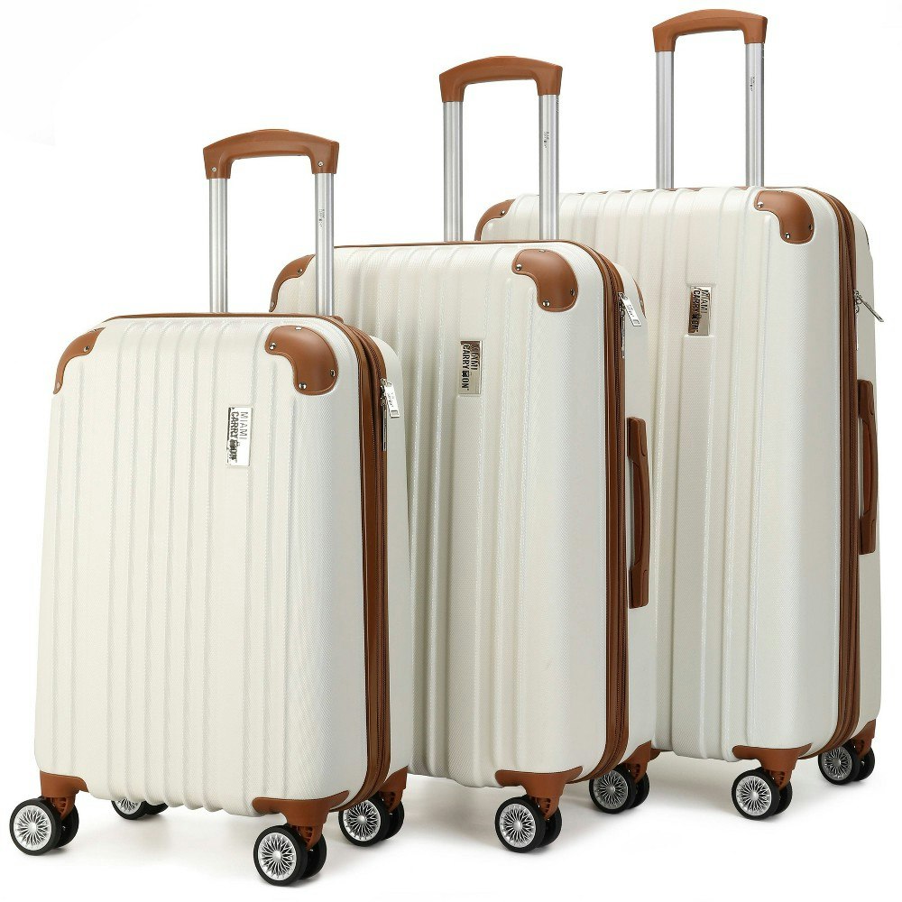 Miami CarryOn Collins Expandable Hardside Checked 3-Piece Luggage Set: $219.99