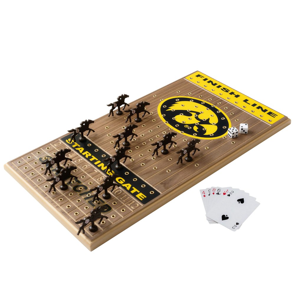 Iowa Hawkeyes Walnut Horseracing Gametop: $124.99 Iowa Hawkeyes Walnut Horseracing Gametop: $124.99