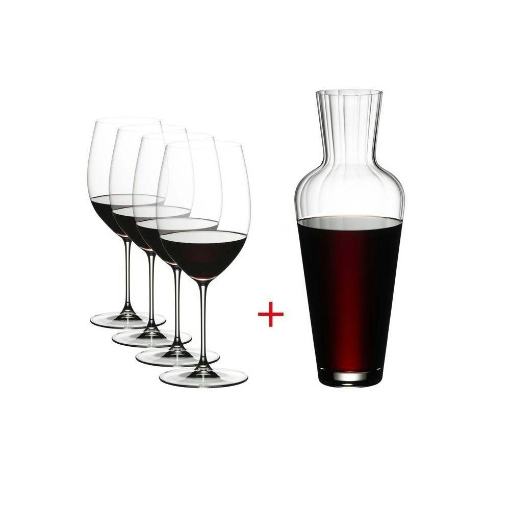 Riedel Veritas Cabernet/Merlot Wine Glass and Decanter Set: $190 Riedel Veritas Cabernet/Merlot Wine Glass and Decanter Set: $190