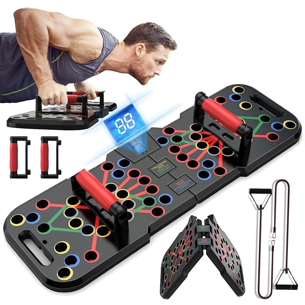 60-in-1 Foldable Push-Up Board with Smart Count: $20.39