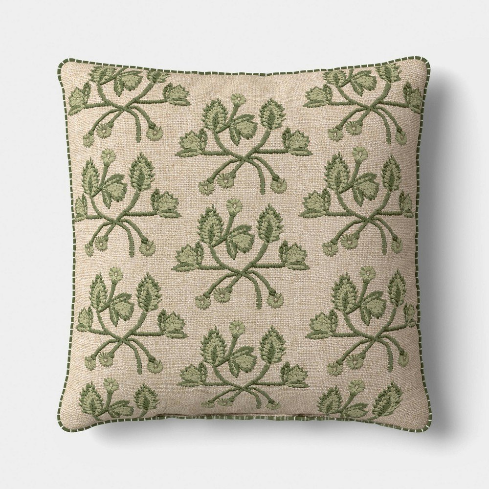 Threshold Square Embroidered Vine Pillow: $25 Threshold Square Embroidered Vine Pillow: $25
