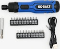 Kobalt 4V Max 1/4" Cordless Screwdriver for $17 + free shipping w/ $25