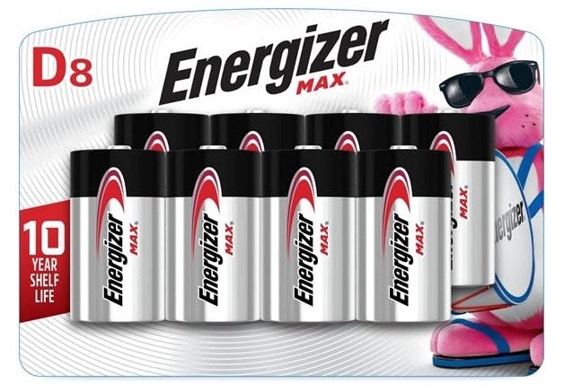 Energizer MAX D Alkaline Batteries 8-Pack: $4.99