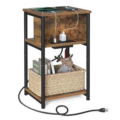 Vasagle 3-Tier Side Table with Charging Station for $20 + free shipping w/ Prime