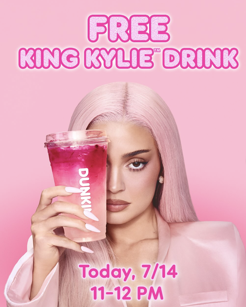 Dunkin' Medium Kylie Refresher Drink: Free w/ purchase