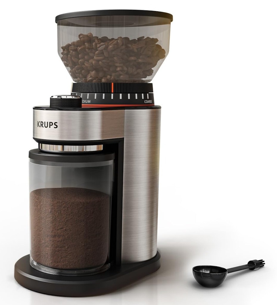 Krups Flat Burr Electric Coffee Grinder: $49