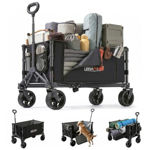 Overmont 120L Collapsible Utility Wagon: $29.99