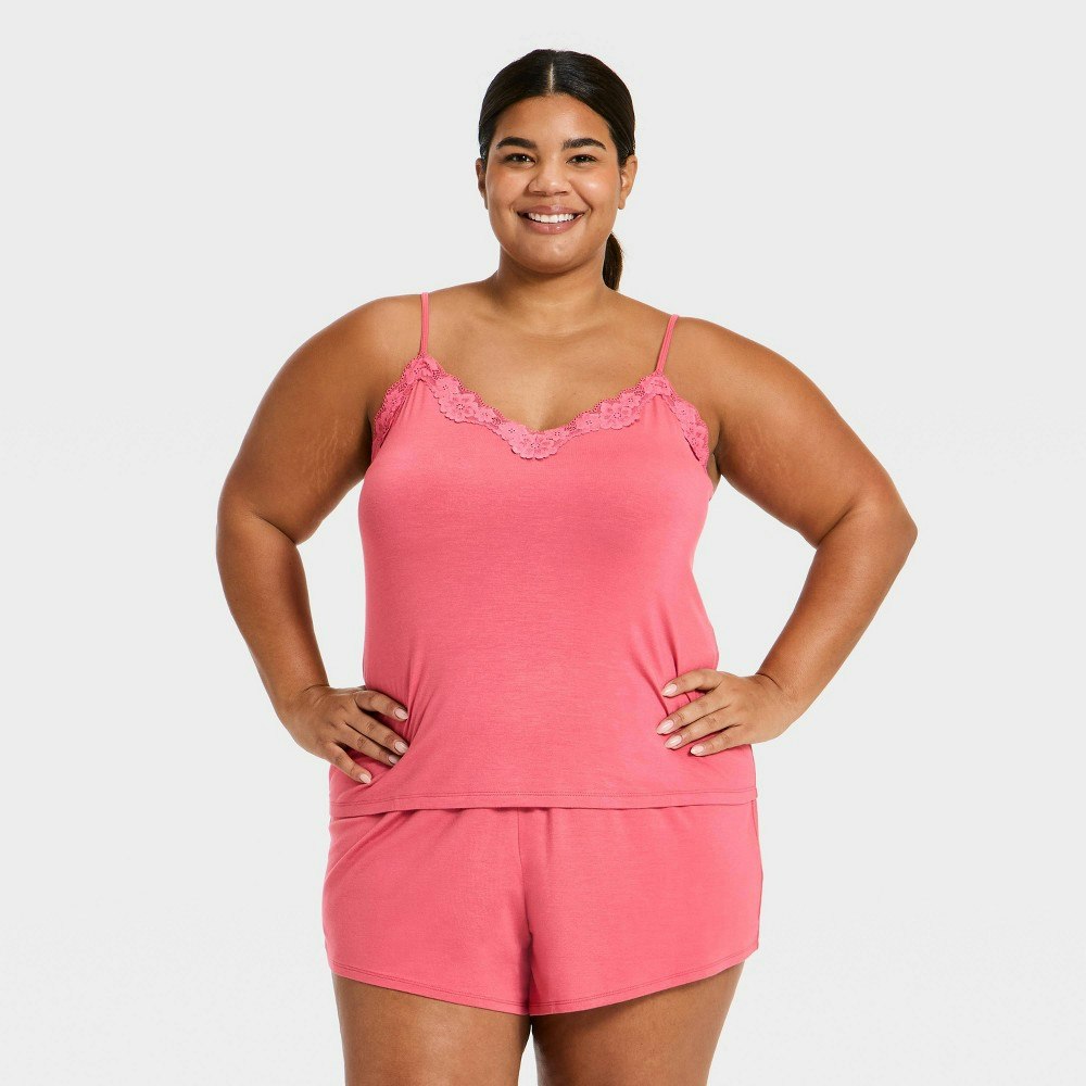 Auden Women's Lace Trim Cloud Knit Pajama Set 3X: $20 Auden Women's Lace Trim Cloud Knit Pajama Set 3X: $20