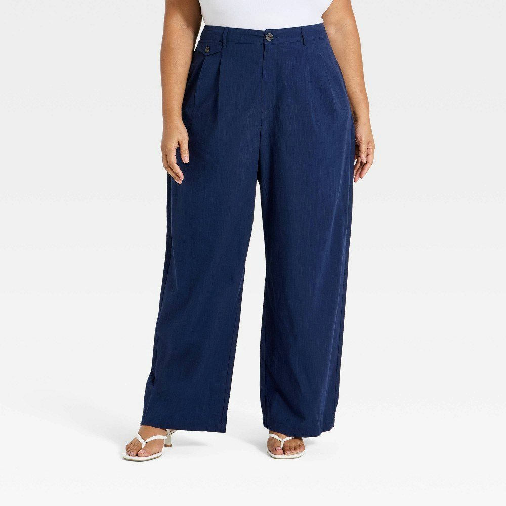 A New Day Women's Linen Trouser Pants 4X: $35 A New Day Women's Linen Trouser Pants 4X: $35