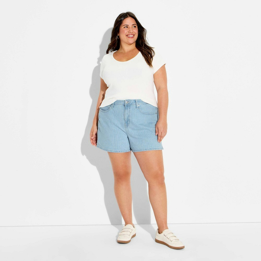 Wild Fable Women's Mid-Rise Midi Denim Shorts: $20