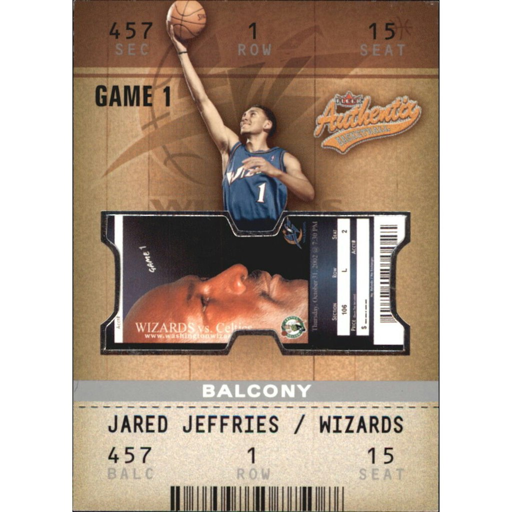 2002-03 Fleer Authentix Balcony Jared Jeffries Trading Card: $10.50