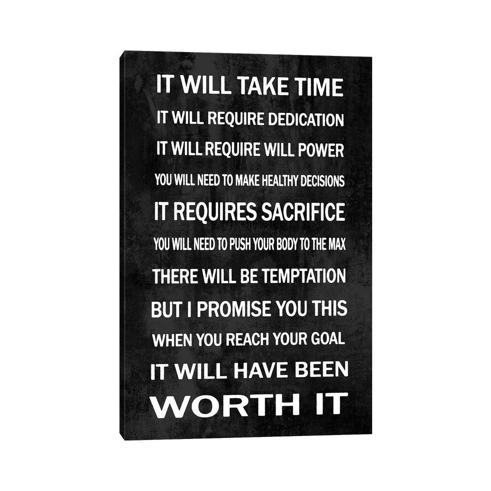 26" x 18" Worth It on Black Wall Canvas by Jamie MacDowell: $58.99 26" x 18" Worth It on Black Wall Canvas by Jamie MacDowell: $58.99