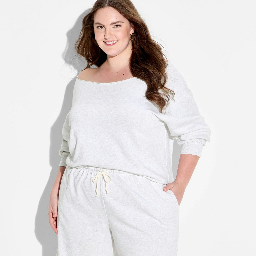 Wild Fable Women's Off the Shoulder Long Sleeve Pullover Sweatshirt: $30 Wild Fable Women's Off the Shoulder Long Sleeve Pullover Sweatshirt: $30