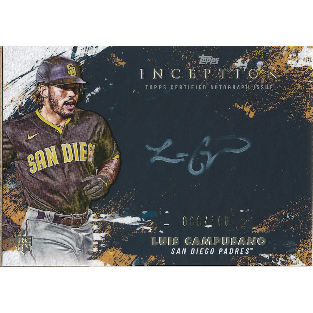 2021 Topps Inception Silver Signings Luis Campusano #/100: $22.50 2021 Topps Inception Silver Signings Luis Campusano #/100: $22.50