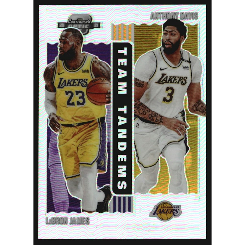 2020-21 Panini Contenders Optic Anthony Davis and LeBron James Team Tandems Trading Card: $36