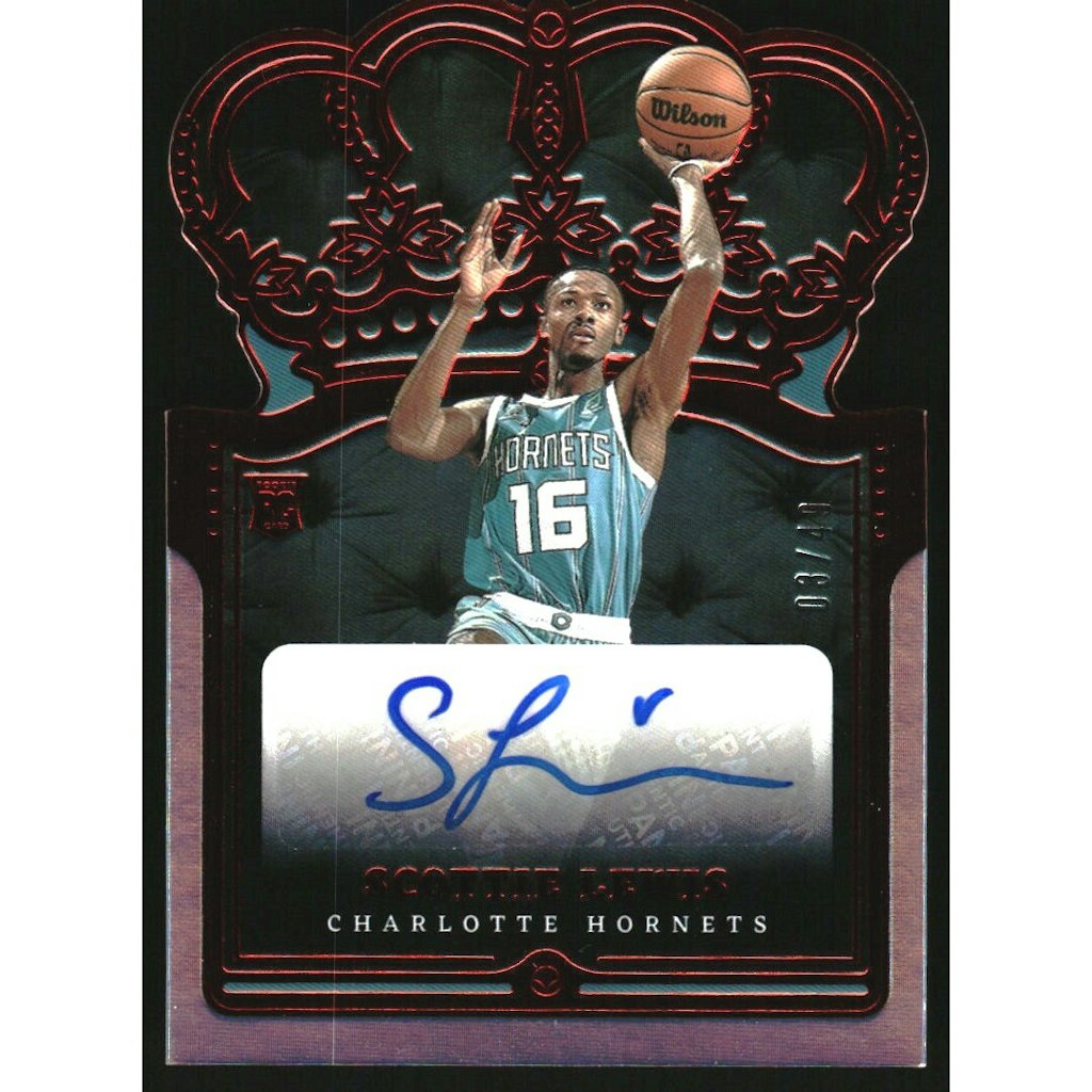 2021-22 Crown Royale Scottie Lewis Rookie Crown Autographs Red Card: $18 2021-22 Crown Royale Scottie Lewis Rookie Crown Autographs Red Card: $18