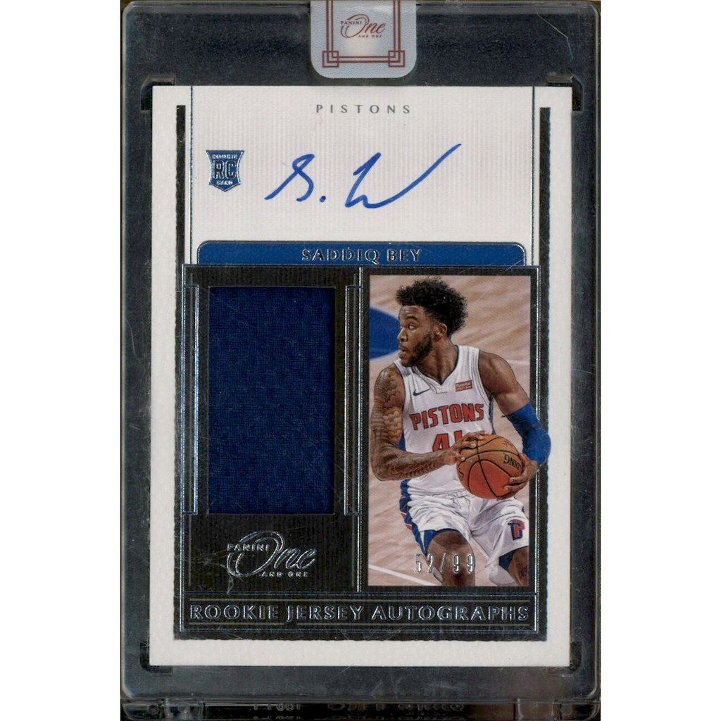 2020-21 Panini One and One Saddiq Bey Rookie Jersey Autograph Card: $20