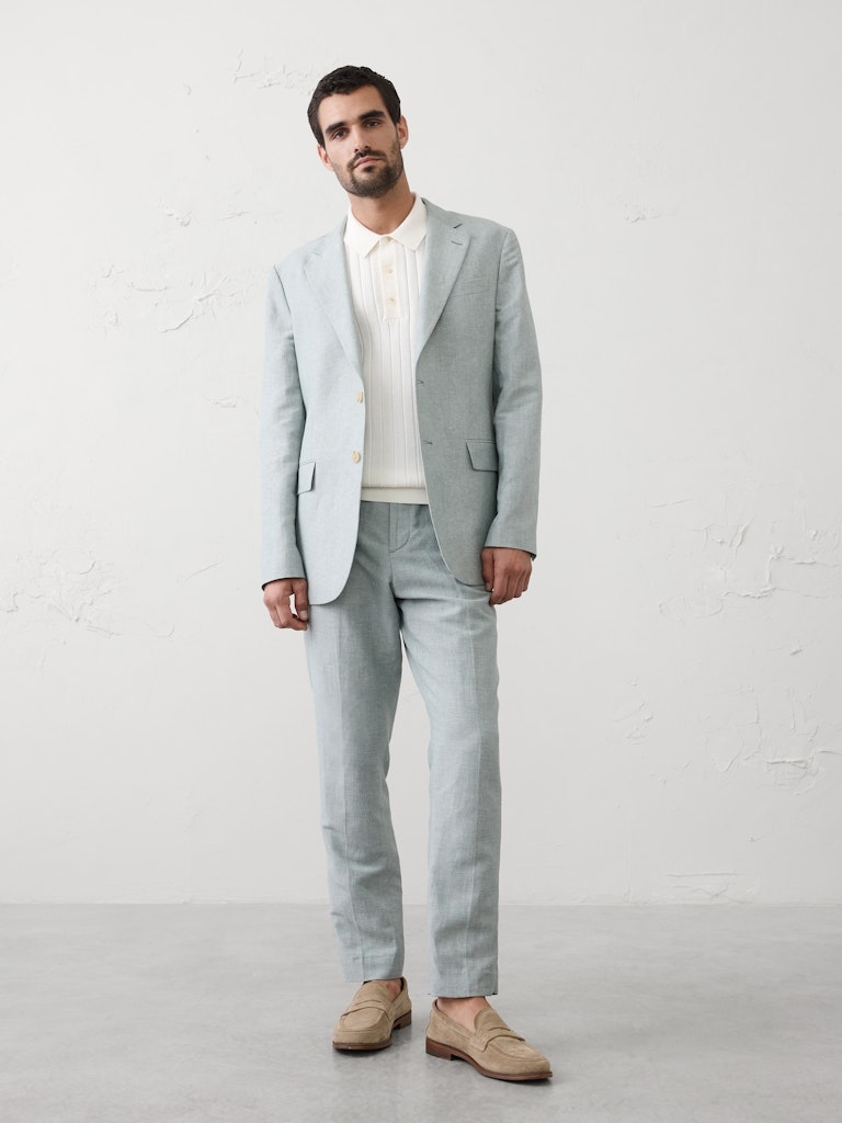 Linen-Blend Suit Jacket: $269.97