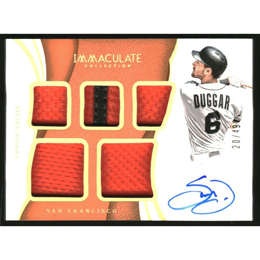 2019 Immaculate Collection Steven Duggar Immaculate Fives Gold Autograph Card: $10.80