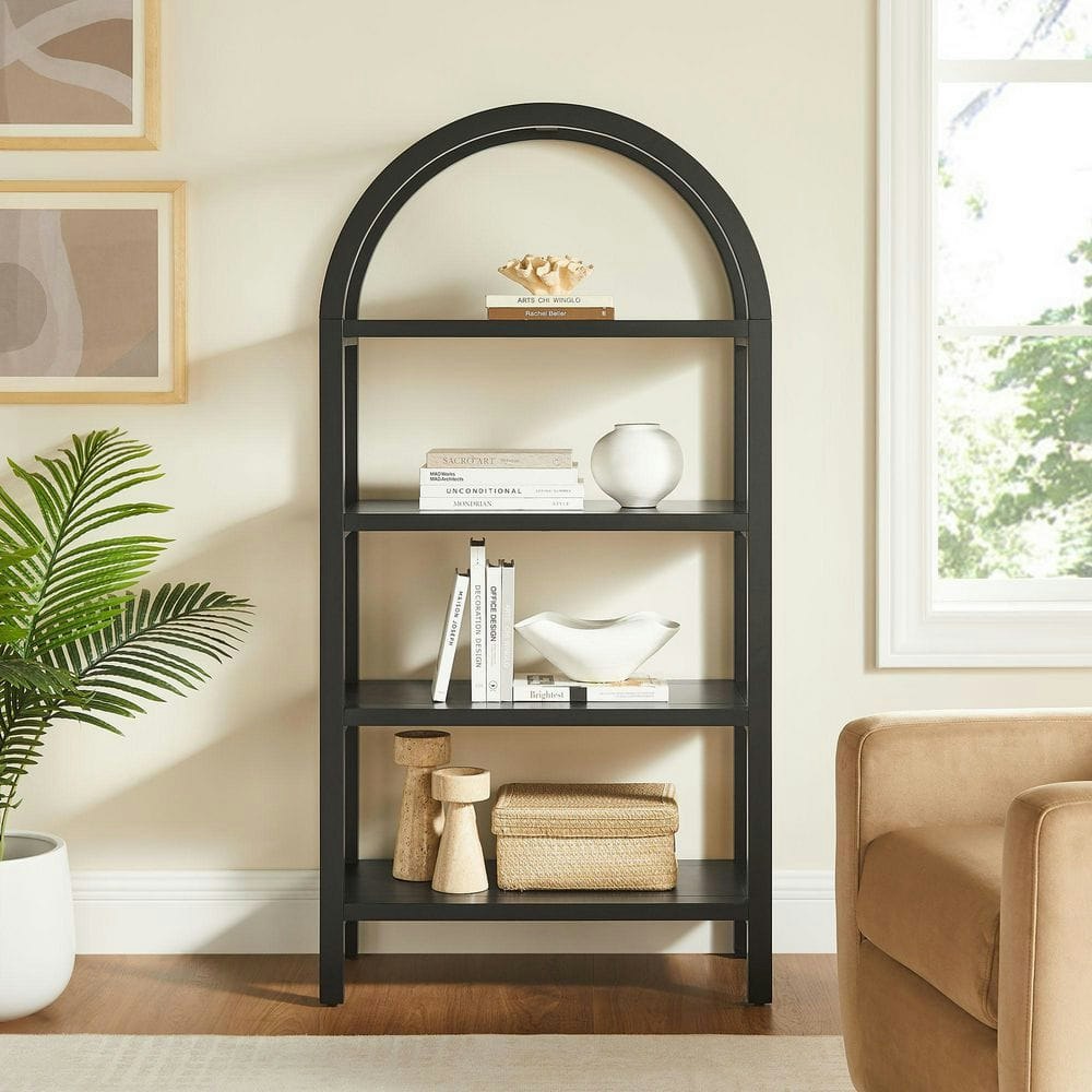 Vexley 60-Inch 4-Shelf Arched Open Bookcase: $224.34 Vexley 60-Inch 4-Shelf Arched Open Bookcase: $224.34