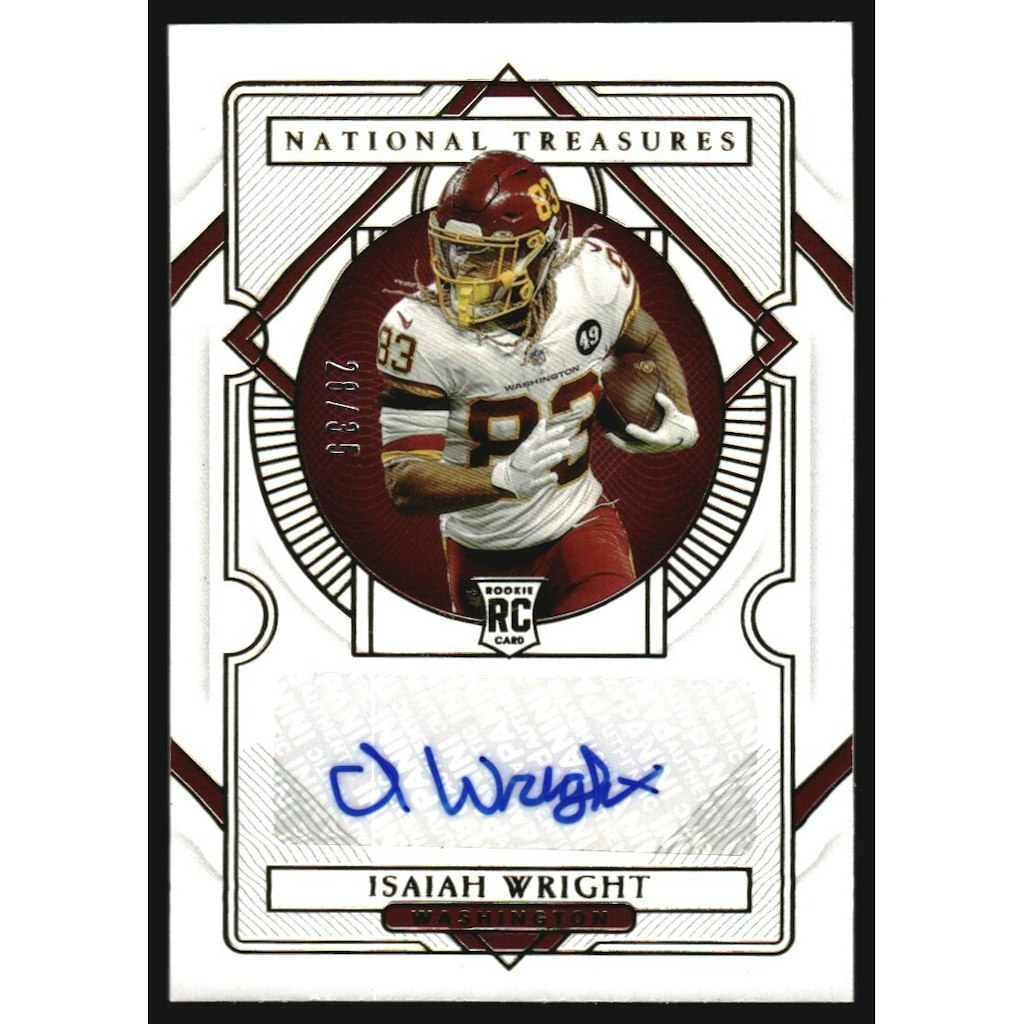 2020 Panini National Treasures Gold Isaiah Wright Autograph Card: $10.80 2020 Panini National Treasures Gold Isaiah Wright Autograph Card: $10.80