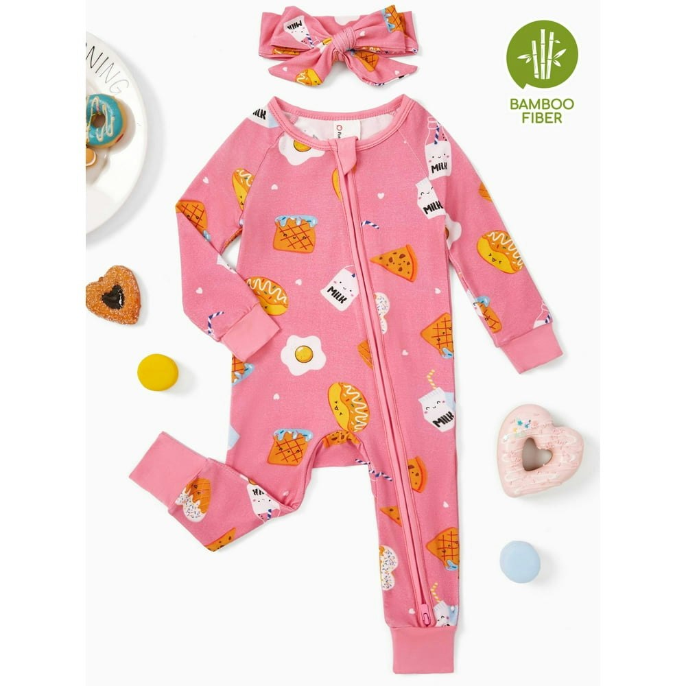 PatPat Baby Girl Bamboo 2-Way Zipper Romper with Headband: $14.97 PatPat Baby Girl Bamboo 2-Way Zipper Romper with Headband: $14.97