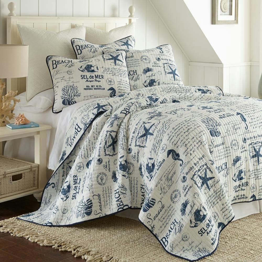 Beach Life 3-Piece Cotton King/Cal King Quilt Set: $146.36 Beach Life 3-Piece Cotton King/Cal King Quilt Set: $146.36