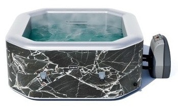 Avenli Oslo 4-Person Black Marble Octagon Inflatable Hot Tub Spa: $280