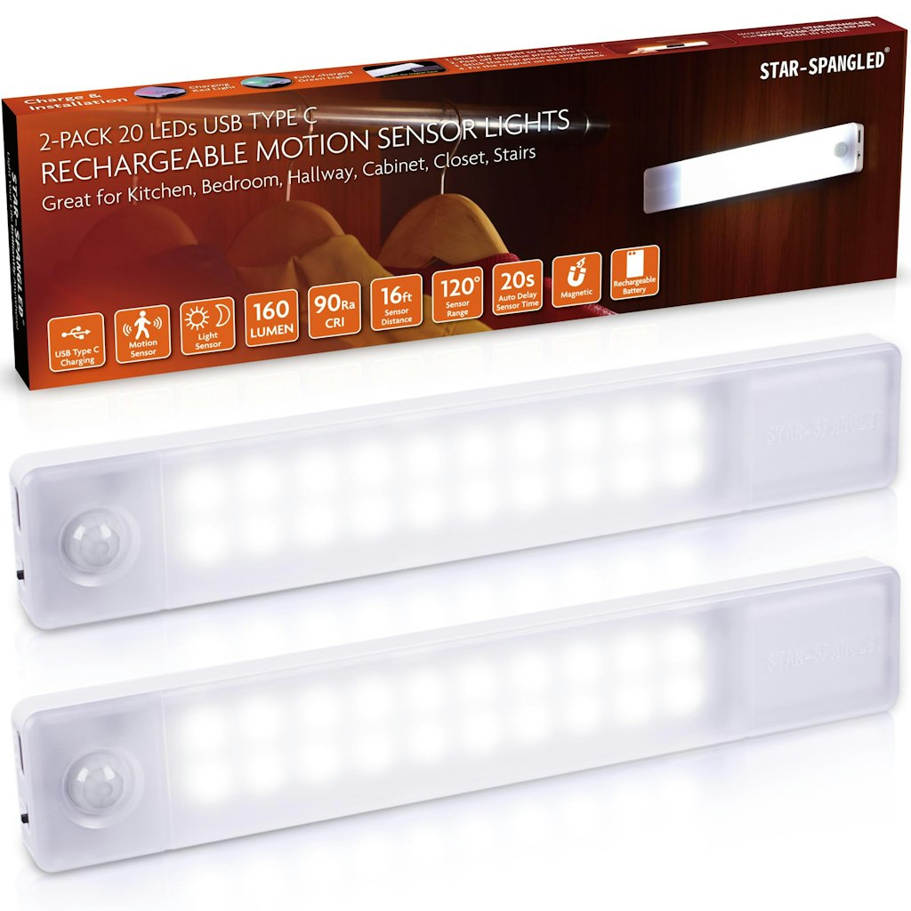 8" Motion Sensor Rechargeable Under Cabinet Light 2-Pack: $4.79