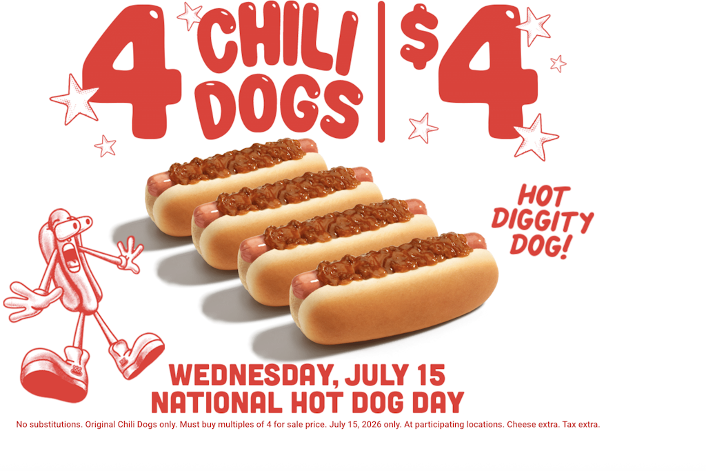 Wienerschnitzel Original Chili Dogs Deal: 4 for $4