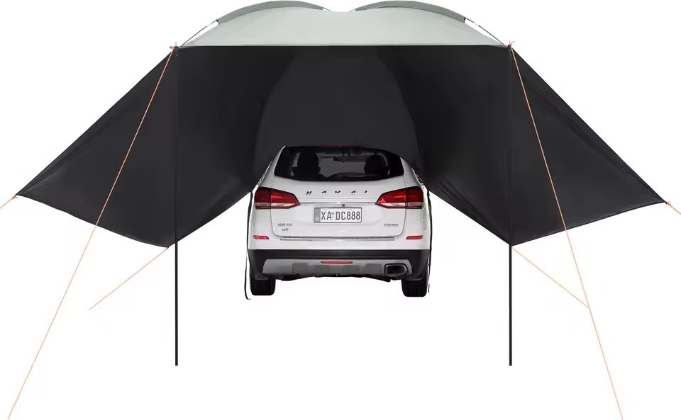 SucceBuy 10x7-Foot Retractable Car Awning w/ Waterproof Storage Bag: $62
