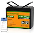 ECO-Worthy 12V 100Ah LiFePO4 Lithium Battery w/ Bluetooth for $113 + free shipping