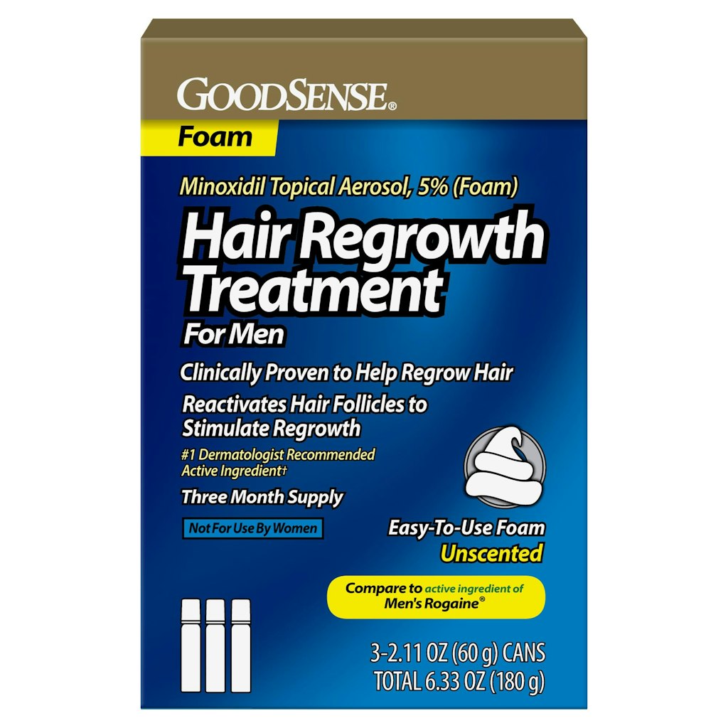GoodSense Minoxidil 5% Foam Hair Regrowth Treatment for Men: $19