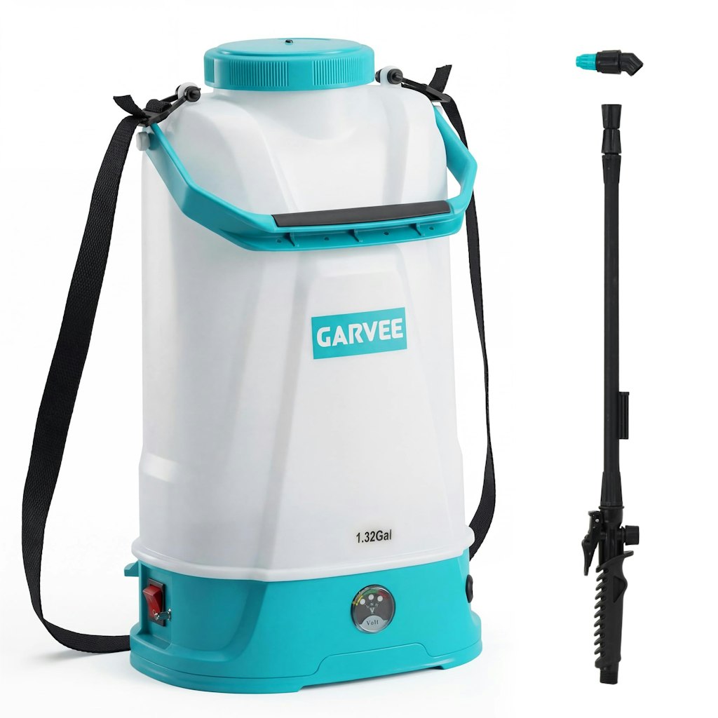 Garvee 1.32-Gallon Battery Powered Sprayer: $20