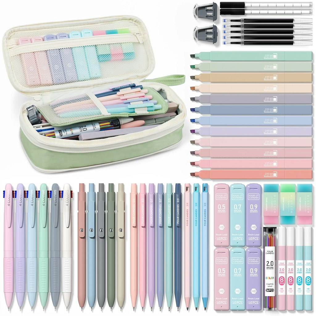 Four Candies 56-Piece School Supplies Set: $23