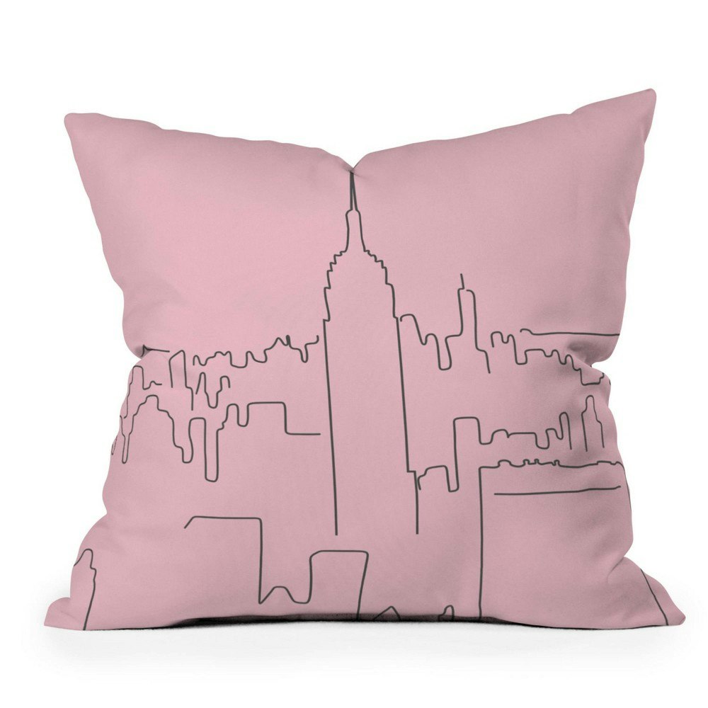 Deny Designs New York City Minimal Line Pink 20"x20" Throw Pillow: $55