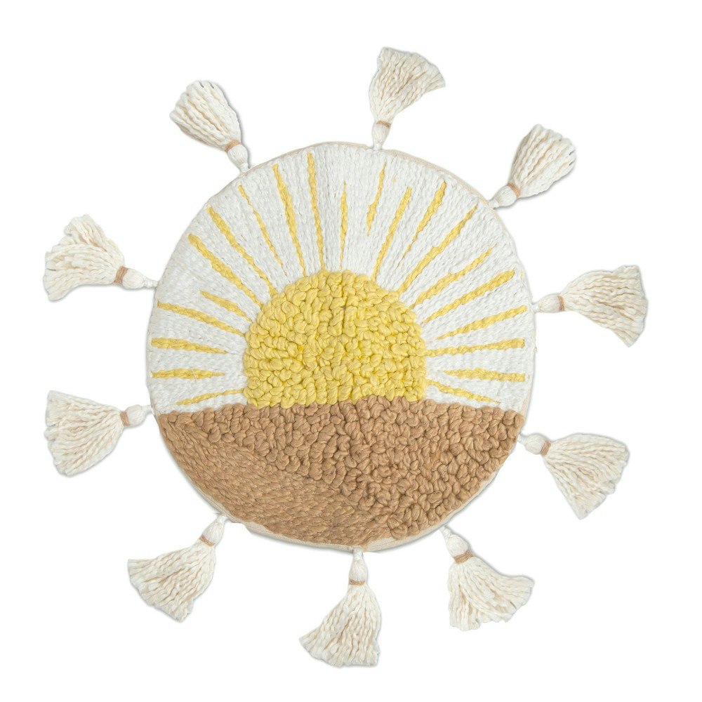 Crane Baby Sunshine Embroidered Round Throw Pillow: $39.99
