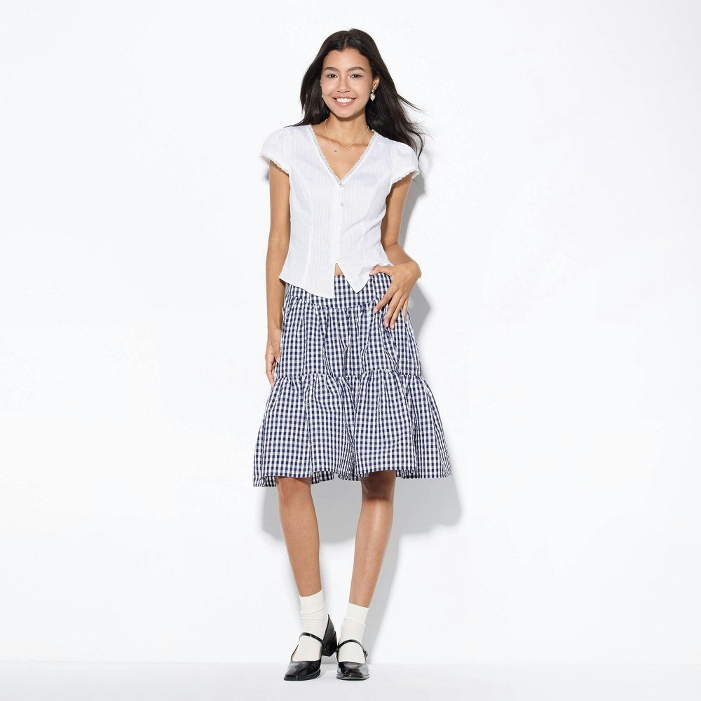 Wild Fable Women's Mini Cap Sleeve Button-Front Blouse: $35 Wild Fable Women's Mini Cap Sleeve Button-Front Blouse: $35