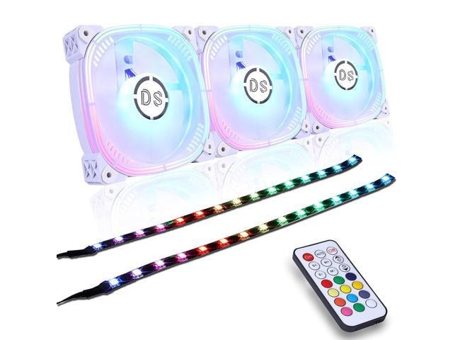DS 120mm RGB PC Case Fans 3-Pack with LED Strips: $65.43