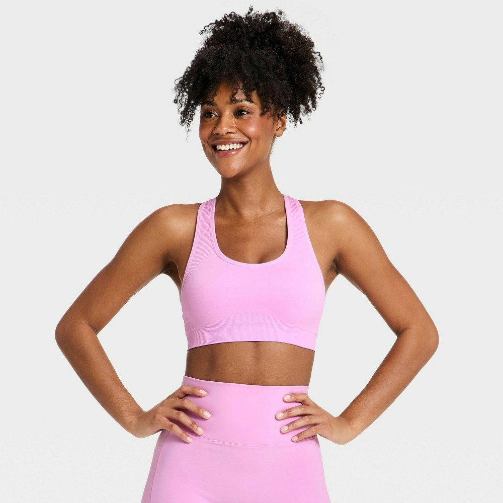 All In Motion Women's Seamless Medium Support Racerback Sports Bra: $20 All In Motion Women's Seamless Medium Support Racerback Sports Bra: $20