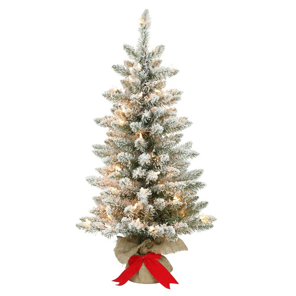 Puleo 3-Foot Pre-Lit Flocked Fraser Fir Artificial Christmas Tree: $71.99 Puleo 3-Foot Pre-Lit Flocked Fraser Fir Artificial Christmas Tree: $71.99