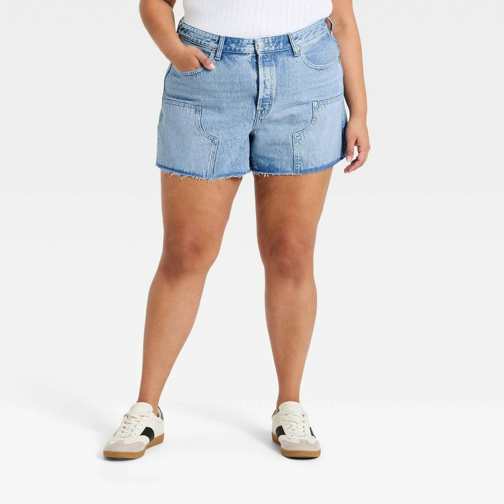 Universal Thread Women's 4-Inch Baggy Painter Denim Shorts: $28