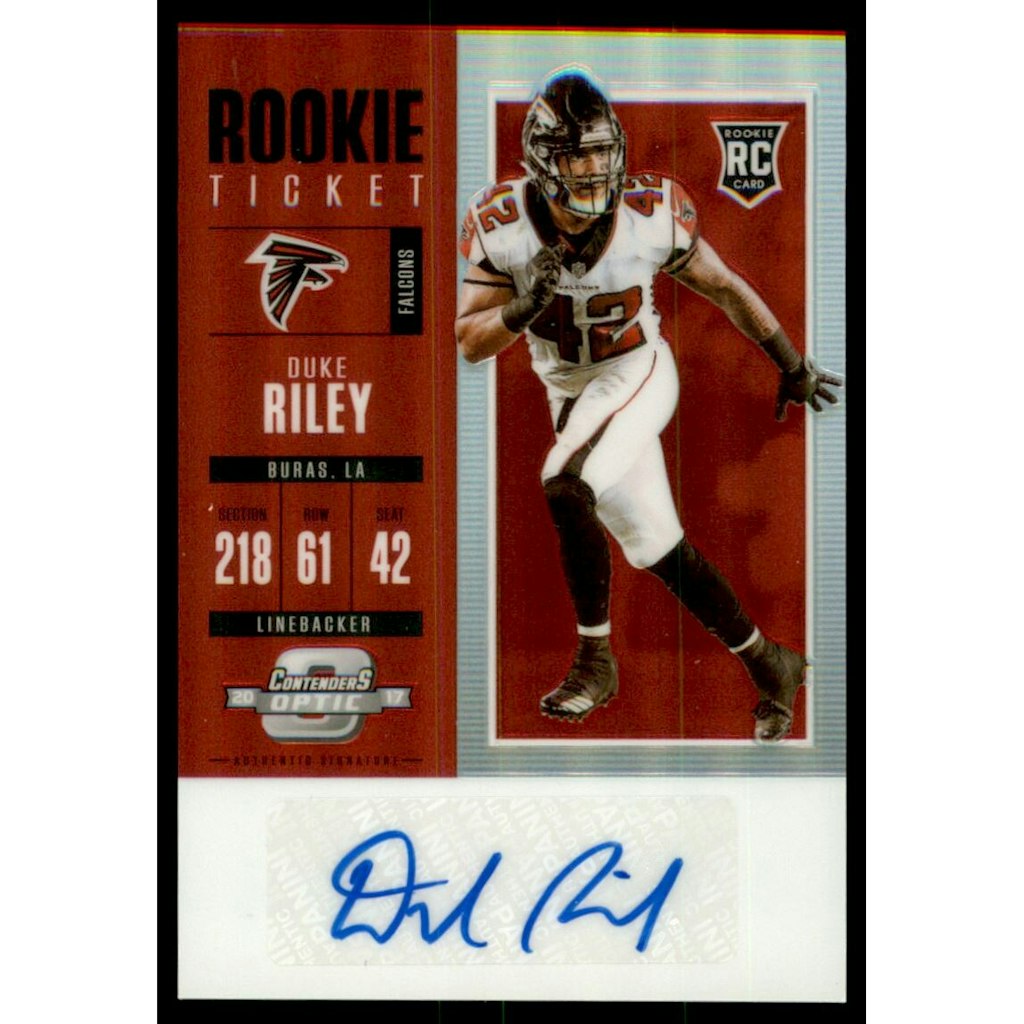 2017 Panini Contenders Optic Red Duke Riley Autograph /75: $18 2017 Panini Contenders Optic Red Duke Riley Autograph /75: $18
