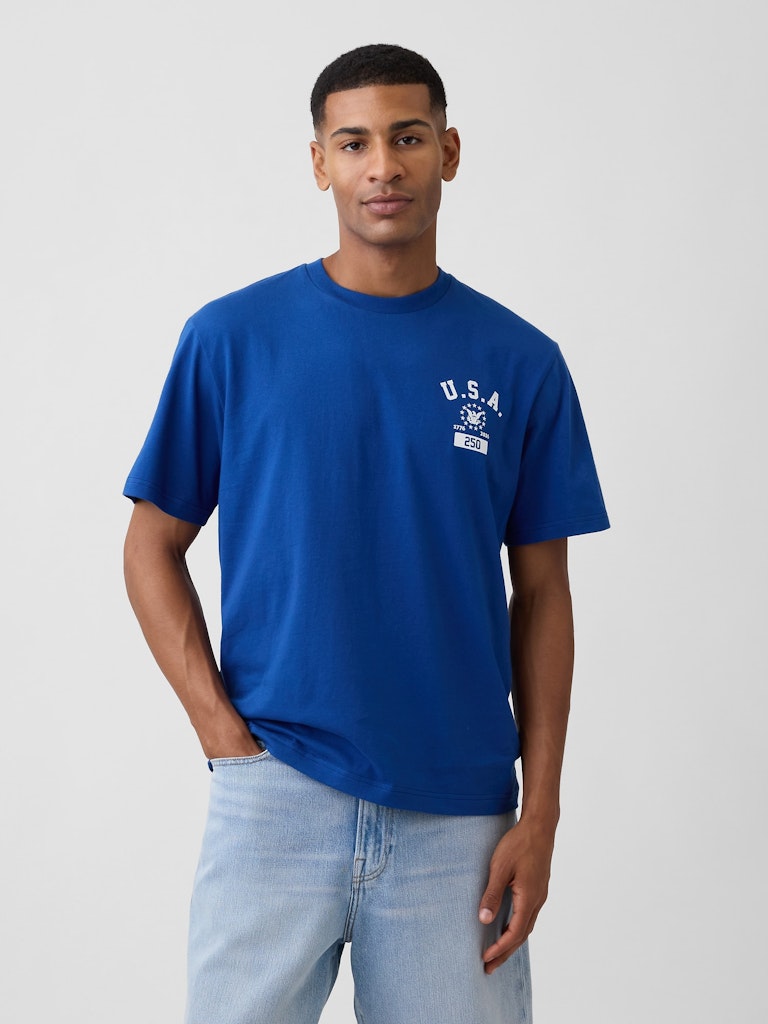 Everyday Soft Relaxed USA Graphic T-Shirt: $11.99