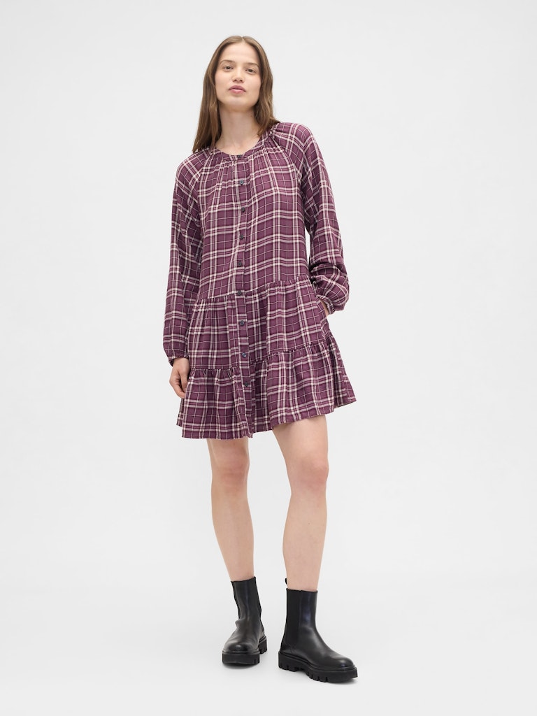 Relaxed Flannel Shirtdress: $39.99